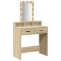 Mesa de Tocador con Luces LED Sonoma Roble 79x41x140 cm de , Tocadores para dormitorios - Ref: Foro24-865165, Precio: 114,21 ...