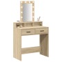 Mesa de Tocador con Luces LED Sonoma Roble 79x41x140 cm de , Tocadores para dormitorios - Ref: Foro24-865165, Precio: 114,21 ...