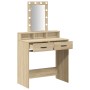 Mesa de Tocador con Luces LED Sonoma Roble 79x41x140 cm de , Tocadores para dormitorios - Ref: Foro24-865165, Precio: 114,21 ...