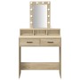 Mesa de Tocador con Luces LED Sonoma Roble 79x41x140 cm de , Tocadores para dormitorios - Ref: Foro24-865165, Precio: 114,21 ...