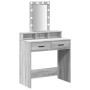 Mesa de tocador  con luces LED Gris Sonoma 79x41x140 cm | Foro24.es | Tu tienda online para hogar, jardín y más Foro24.es