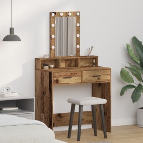 Mesa de Tocador con Luces LED - Estilo de Madera Vintage, 79x41x140 cm de , Tocadores para dormitorios - Ref: Foro24-865170, ...