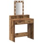 Mesa de Tocador con Luces LED - Estilo de Madera Vintage, 79x41x140 cm de , Tocadores para dormitorios - Ref: Foro24-865170, ...