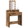 Mesa de Tocador con Luces LED - Estilo de Madera Vintage, 79x41x140 cm de , Tocadores para dormitorios - Ref: Foro24-865170, ...
