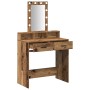 Mesa de Tocador con Luces LED - Estilo de Madera Vintage, 79x41x140 cm de , Tocadores para dormitorios - Ref: Foro24-865170, ...