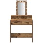 Mesa de Tocador con Luces LED - Estilo de Madera Vintage, 79x41x140 cm de , Tocadores para dormitorios - Ref: Foro24-865170, ...