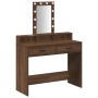 Mesa de maquillaje  con luces LED de madera de roble marrón 100x41x140 cm | Foro24.es | Tu tienda online para hogar, jardín y más Foro24.es