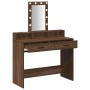 Mesa de maquillaje  con luces LED de madera de roble marrón 100x41x140 cm | Foro24.es | Tu tienda online para hogar, jardín y más Foro24.es