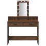 Mesa de maquillaje  con luces LED de madera de roble marrón 100x41x140 cm | Foro24.es | Tu tienda online para hogar, jardín y más Foro24.es
