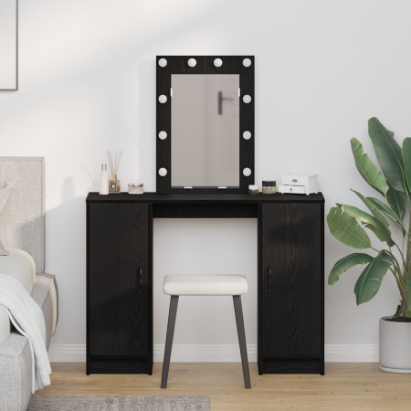 Mesa de Tocador  con Luces LED Roble Negro 102x33x135 cm | Foro24.es | Tu tienda online para hogar, jardín y más Foro24.es