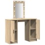 Mesa de Tocador  con Luces LED en Roble Sonoma, 102x33x135 cm | Foro24.es | Tu tienda online para hogar, jardín y más Foro24.es