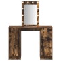 mesa de tocador  con luces LED Roble Ahumado 102x33x135 cm | Foro24.es | Tu tienda online para hogar, jardín y más Foro24.es