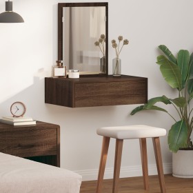 Mesa de tocador colgante Roble Marrón 60x40x70 cm de , Tocadores para dormitorios - Ref: Foro24-865196, Precio: 66,90 €, Desc...