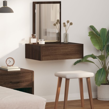 Mesa de tocador colgante Roble Marrón 60x40x70 cm de , Tocadores para dormitorios - Ref: Foro24-865196, Precio: 66,90 €, Desc...