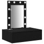 Mesa de Tocador Montada en la Pared con Luces LED - Roble Negro de , Tocadores para dormitorios - Ref: Foro24-865218, Precio:...