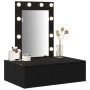 Mesa de Tocador Montada en la Pared con Luces LED - Roble Negro de , Tocadores para dormitorios - Ref: Foro24-865218, Precio:...