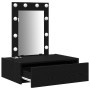 Mesa de Tocador Montada en la Pared con Luces LED - Roble Negro de , Tocadores para dormitorios - Ref: Foro24-865218, Precio:...