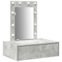 Mesa de tocador colgante con luces LED en Gris Concreto de , Tocadores para dormitorios - Ref: Foro24-865220, Precio: 85,20 €...