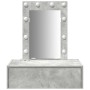 Mesa de tocador colgante con luces LED en Gris Concreto de , Tocadores para dormitorios - Ref: Foro24-865220, Precio: 85,20 €...