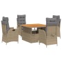 Set comedor de jardín 5 pzas con cojines ratán sintético beige en Conjuntos de jardín | Comprar online en Foru.es