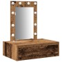 Mesa de Tocador Montada en la Pared con Luces LED de Madera Envejecida de , Tocadores para dormitorios - Ref: Foro24-865224, ...