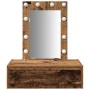 Mesa de Tocador Montada en la Pared con Luces LED de Madera Envejecida de , Tocadores para dormitorios - Ref: Foro24-865224, ...