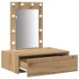 Mesa de tocador colgante con luces LED - Roble artesano de , Tocadores para dormitorios - Ref: Foro24-865225, Precio: 86,07 €...