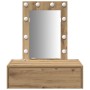 Mesa de tocador colgante con luces LED - Roble artesano de , Tocadores para dormitorios - Ref: Foro24-865225, Precio: 86,07 €...