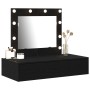Mesa de Tocador Montada en la Pared con Luces LED en Roble Negro de , Tocadores para dormitorios - Ref: Foro24-865227, Precio...