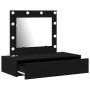 Mesa de Tocador Montada en la Pared con Luces LED en Roble Negro de , Tocadores para dormitorios - Ref: Foro24-865227, Precio...