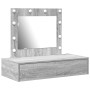Mesa de tocador montada en la pared  con luces LED gris sonoma | Foro24.es | Tu tienda online para hogar, jardín y más Foro24.es