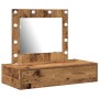 Mesa de Tocador Montada en la Pared  con Luces LED de Madera Antigua | Foro24.es | Tu tienda online para hogar, jardín y más Foro24.es