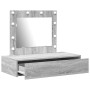 Mesa de tocador montada en la pared  con luces LED gris sonoma | Foro24.es | Tu tienda online para hogar, jardín y más Foro24.es