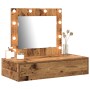 Mesa de Tocador Montada en la Pared  con Luces LED de Madera Antigua | Foro24.es | Tu tienda online para hogar, jardín y más Foro24.es