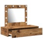 Mesa de Tocador Montada en la Pared  con Luces LED de Madera Antigua | Foro24.es | Tu tienda online para hogar, jardín y más Foro24.es