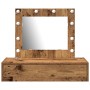 Mesa de Tocador Montada en la Pared  con Luces LED de Madera Antigua | Foro24.es | Tu tienda online para hogar, jardín y más Foro24.es