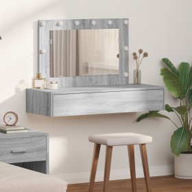 Mesa de Tocador Colgante con Luces LED Gris Sonama de , Tocadores para dormitorios - Ref: Foro24-865240, Precio: 113,46 €, De...