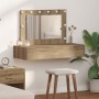Mesa de tocador colgante  con luces LED de roble | Foro24.es | Tu tienda online para hogar, jardín y más Foro24.es