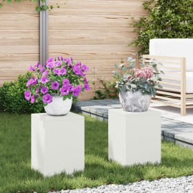 Soportes de Plantas para Exteriores Pilar 2 pcs Blanco 24x24x35 cm Acero de , Soportes para macetas - Ref: Foro24-865807, Pre...