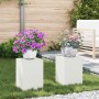 Soportes de Plantas para Exteriores Pilar 2 pcs Blanco 24x24x35 cm Acero de , Soportes para macetas - Ref: Foro24-865807, Pre...