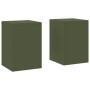 Soportes para Plantas de Exterior  Pilar 2 pcs Verde Oliva 24x24x35 cm Acero | Foro24.es | Tu tienda online para hogar, jardín y más Foro24.es