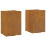 Soportes para Plantas de Exterior Pilar 2 pcs 24x24x35 cm Acero Corrosión de , Soportes para macetas - Ref: Foro24-865812, Pr...