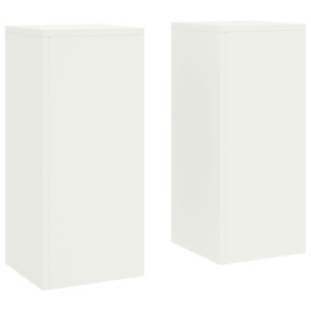 Juego de 2 Soportes de Plantas de para Exterior en blanco, 24x24x55 cm, Acero de , Soportes para macetas - Ref: Foro24-865814...