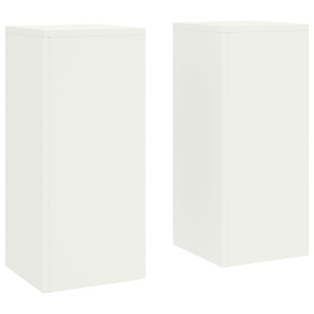 Juego de 2 Soportes de Plantas de para Exterior en blanco, 24x24x55 cm, Acero de , Soportes para macetas - Ref: Foro24-865814...