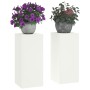 Juego de 2 Soportes de Plantas de para Exterior en blanco, 24x24x55 cm, Acero de , Soportes para macetas - Ref: Foro24-865814...