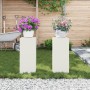 Juego de 2 Soportes de Plantas de para Exterior en blanco, 24x24x55 cm, Acero de , Soportes para macetas - Ref: Foro24-865814...