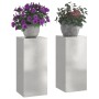 Soportes para Plantas de Exterior Pilares 2 pcs 24x24x55 cm Acero Inoxidable de , Soportes para macetas - Ref: Foro24-865817,...