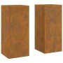 Soportes de Plantas para Exterior Pilar 2 pcs 24x24x55 cm Acero Weathering de , Soportes para macetas - Ref: Foro24-865819, P...