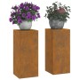 Soportes de Plantas para Exterior Pilar 2 pcs 24x24x55 cm Acero Weathering de , Soportes para macetas - Ref: Foro24-865819, P...