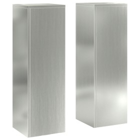 Soportes para Plantas de Exterior Pilares 2 pcs 24x24x75 cm Acero Galvanizado de , Soportes para macetas - Ref: Foro24-865825...